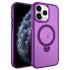For iPhone 11 Pro Max MagSafe Magnetic Holder Breathable Phone Case(Purple) - 1