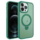 For iPhone 12 Pro MagSafe Magnetic Holder Breathable Phone Case(Green) - 1