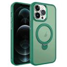 For iPhone 12 Pro Max MagSafe Magnetic Holder Breathable Phone Case(Green) - 1