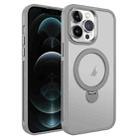 For iPhone 12 Pro Max MagSafe Magnetic Holder Breathable Phone Case(Grey) - 1