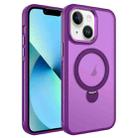 For iPhone 13 MagSafe Magnetic Holder Breathable Phone Case(Purple) - 1