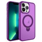 For iPhone 13 Pro MagSafe Magnetic Holder Breathable Phone Case(Purple) - 1