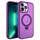 For iPhone 13 Pro Max MagSafe Magnetic Holder Breathable Phone Case(Purple) - 1