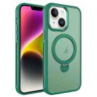 For iPhone 14 Plus MagSafe Magnetic Holder Breathable Phone Case(Green) - 1