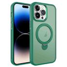 For iPhone 14 Pro Max MagSafe Magnetic Holder Breathable Phone Case(Green) - 1