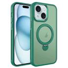 For iPhone 15 MagSafe Magnetic Holder Breathable Phone Case(Green) - 1