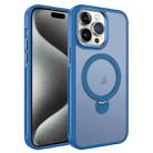 For iPhone 15 Pro MagSafe Magnetic Holder Breathable Phone Case(Blue) - 1