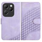 For Infinix Hot 40 YX0060 Elephant Head Embossed Phone Leather Case with Lanyard(Light Purple) - 1