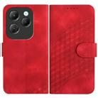 For Infinix Hot 40 YX0060 Elephant Head Embossed Phone Leather Case with Lanyard(Red) - 1