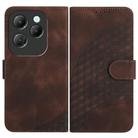 For Infinix Hot 40 Elephant Head Embossed Phone Leather Case with Lanyard(Coffee) - 1