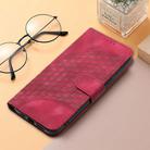 For Infinix Hot 40i YX0060 Elephant Head Embossed Phone Leather Case with Lanyard(Rose Red) - 2