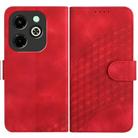 For Infinix Hot 40i YX0060 Elephant Head Embossed Phone Leather Case with Lanyard(Red) - 1