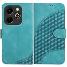 For Infinix Hot 40i YX0060 Elephant Head Embossed Phone Leather Case with Lanyard(Light Blue) - 1