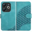 For Infinix Smart 8 YX0060 Elephant Head Embossed Phone Leather Case with Lanyard(Light Blue) - 1