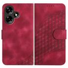 For Infinix Hot 30i YX0060 Elephant Head Embossed Phone Leather Case with Lanyard(Rose Red) - 1