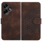 For Infinix Hot 30i YX0060 Elephant Head Embossed Phone Leather Case with Lanyard(Coffee) - 1