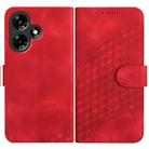 For Infinix Hot 30 YX0060 Elephant Head Embossed Phone Leather Case with Lanyard(Red) - 1