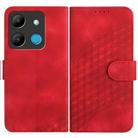 For Infinix Smart 7 YX0060 Elephant Head Embossed Phone Leather Case with Lanyard(Red) - 1