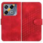 For Infinix GT 20 Pro YX0060 Elephant Head Embossed Phone Leather Case with Lanyard(Red) - 1