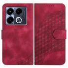 For Infinix Note 40 4G YX0060 Elephant Head Embossed Phone Leather Case with Lanyard(Rose Red) - 1