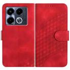 For Infinix Note 40 4G YX0060 Elephant Head Embossed Phone Leather Case with Lanyard(Red) - 1