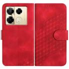 For Infinix Note 40 Pro 4G / 5G YX0060 Elephant Head Embossed Phone Leather Case with Lanyard(Red) - 1