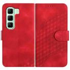 For Infinix Hot 50 4G YX0060 Elephant Head Embossed Phone Leather Case with Lanyard(Red) - 1