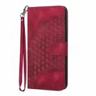 For Infinix Hot 50 5G YX0060 Elephant Head Embossed Phone Leather Case with Lanyard(Rose Red) - 2