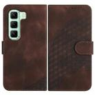 For Infinix Hot 50 5G YX0060 Elephant Head Embossed Phone Leather Case with Lanyard(Coffee) - 1