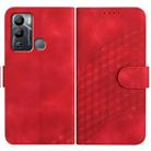 For Infinix Hot 12i Elephant Head Embossed Phone Leather Case with Lanyard(Red) - 1