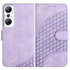 For Infinix Hot 20 4G Elephant Head Embossed Phone Leather Case with Lanyard(Light Purple) - 1