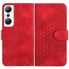 For Infinix Hot 20 4G Elephant Head Embossed Phone Leather Case with Lanyard(Red) - 1