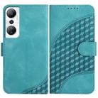 For Infinix Hot 20 4G Elephant Head Embossed Phone Leather Case with Lanyard(Light Blue) - 1