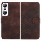 For Infinix Hot 20 4G Elephant Head Embossed Phone Leather Case with Lanyard(Coffee) - 1