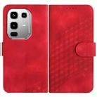 For Infinix Note 50 4G / Note 50 Pro 4G Elephant Head Embossed Phone Leather Case with Lanyard(Red) - 1