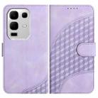 For Infinix Note 50x Elephant Head Embossed Phone Leather Case with Lanyard(Light Purple) - 1