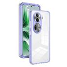 For OPPO Reno11 Pro Global 3 in 1 Clear TPU Color PC Frame Phone Case(Purple) - 1