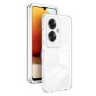 For OPPO Reno11 F 3 in 1 Clear TPU Color PC Frame Phone Case(White) - 1