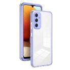 For Samsung Galaxy A35 3 in 1 Clear TPU Color PC Frame Phone Case(Purple) - 1