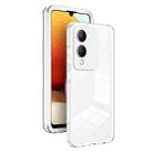 For vivo Y17s 3 in 1 Clear TPU Color PC Frame Phone Case(White) - 1