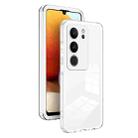 For vivo V29 5G 3 in 1 Clear TPU Color PC Frame Phone Case(White) - 1