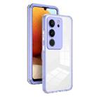 For vivo V29 5G 3 in 1 Clear TPU Color PC Frame Phone Case(Purple) - 1