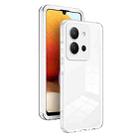 For vivo Y36 Global 3 in 1 Clear TPU Color PC Frame Phone Case(White) - 1