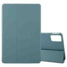 For Lenovo Tab P12 12.7 2025 Tri-fold Silicone Leather Tablet Case(Dark Green) - 1