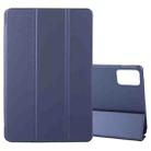 For Lenovo Tab P12 12.7 2025 Tri-fold Silicone Leather Tablet Case(Dark Blue) - 1