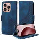 For iPhone 16 Pro Max Embossed Rhombus Starry Leather Phone Case(Blue) - 1