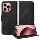 For iPhone 16 Pro Max Embossed Rhombus Starry Leather Phone Case(Black) - 1