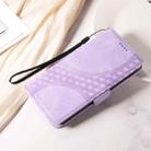 For iPhone 16 Pro Embossed Rhombus Starry Leather Phone Case(Purple) - 2