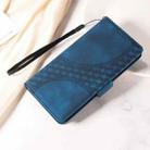 For iPhone 16 Plus Embossed Rhombus Starry Leather Phone Case(Blue) - 2