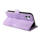 For iPhone 16 Plus Embossed Rhombus Starry Leather Phone Case(Purple) - 3